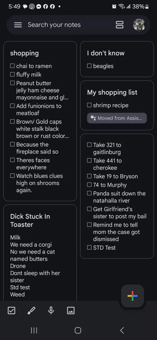 So I found an old to-do list from two years ago