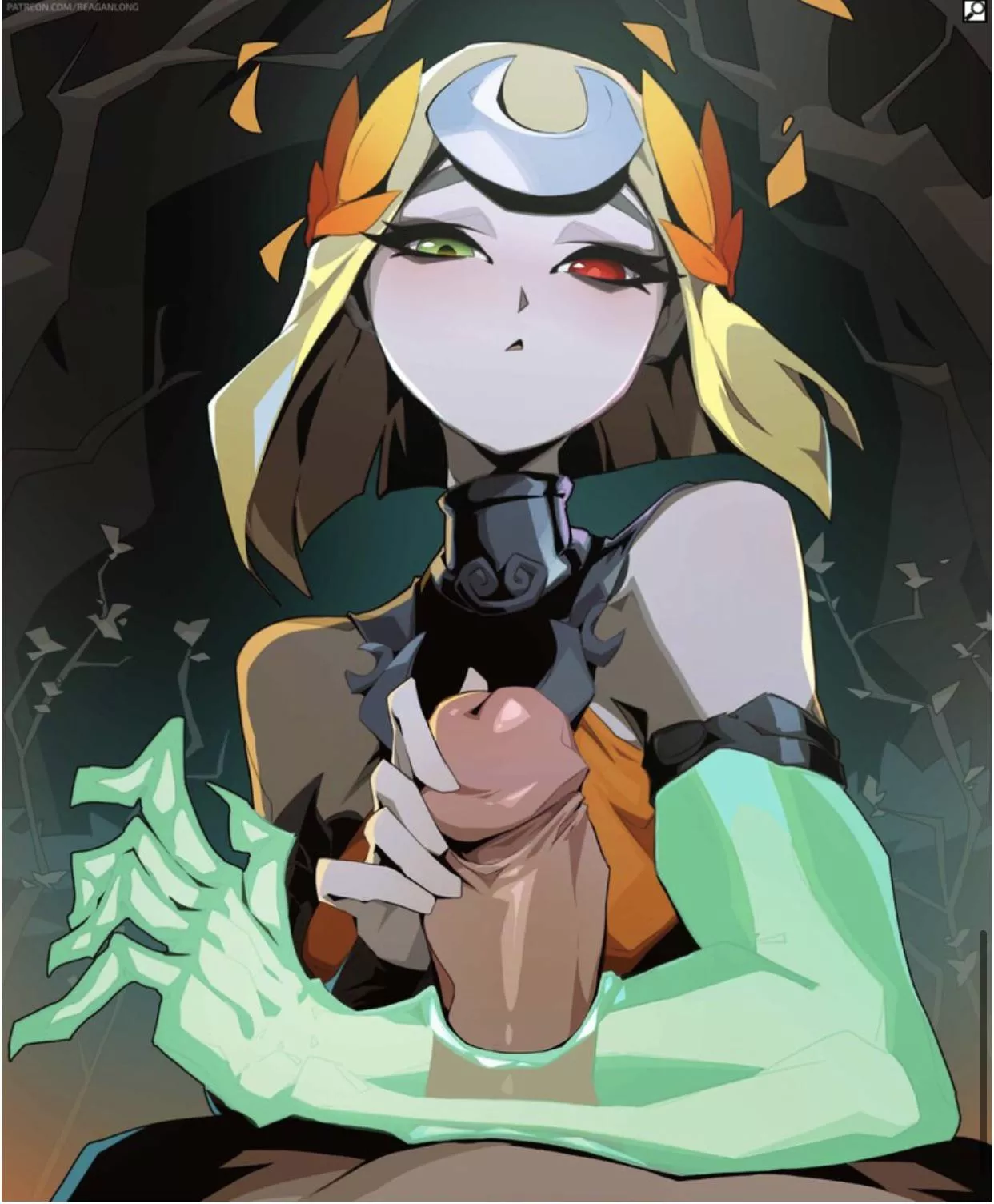 Straight through her