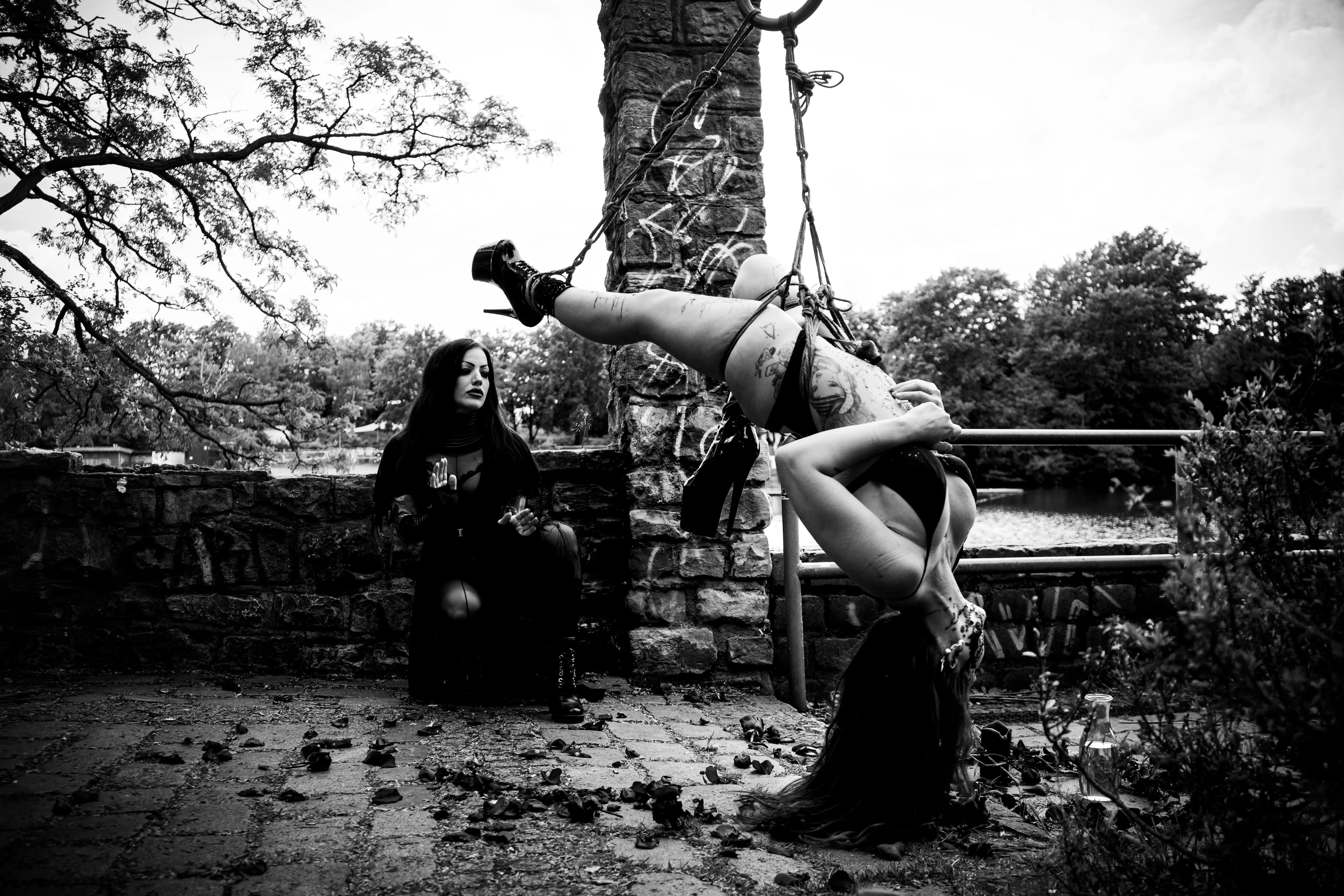 Suspended by a lake in Berlin