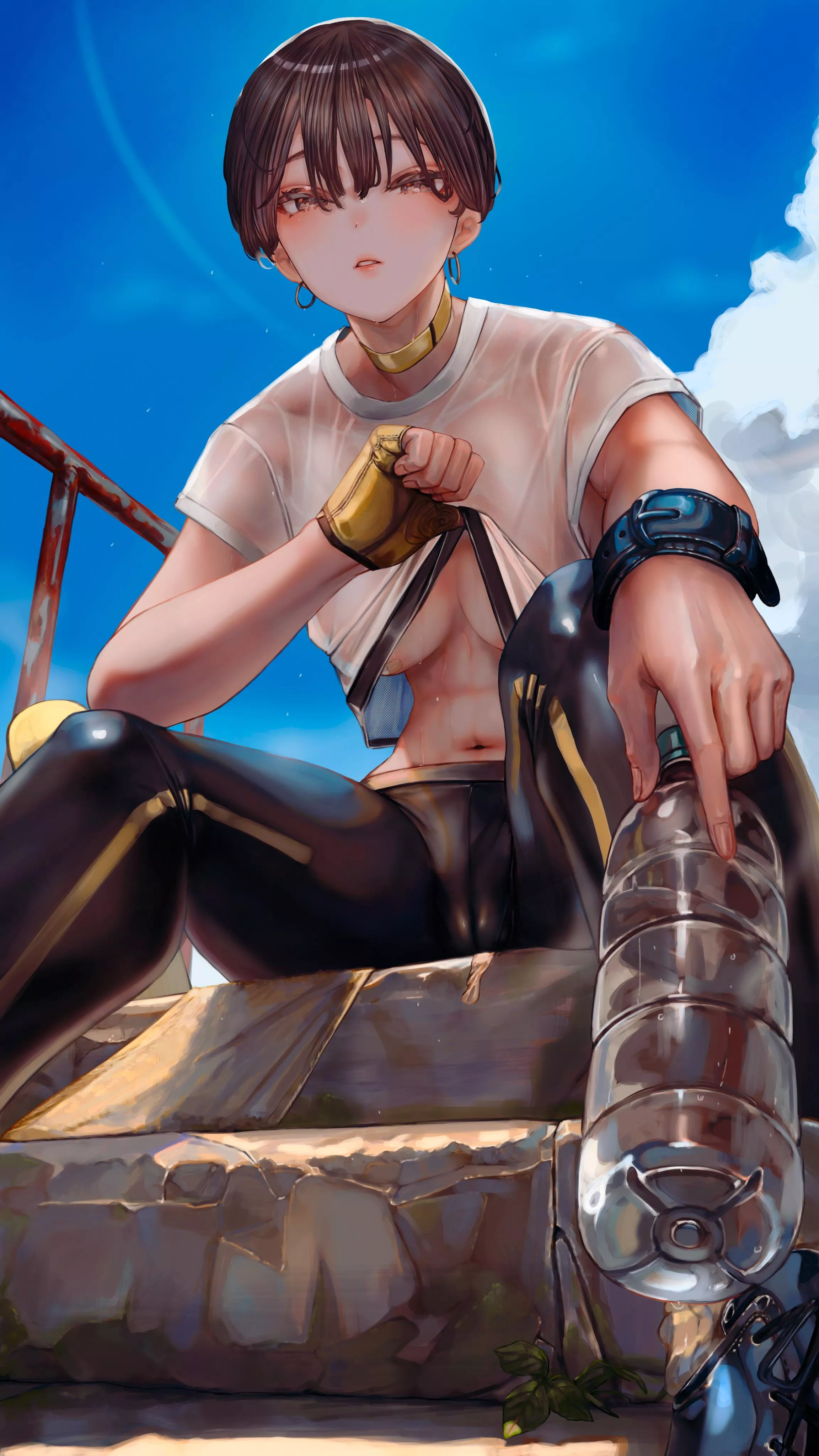 Sweaty after workout in the heat