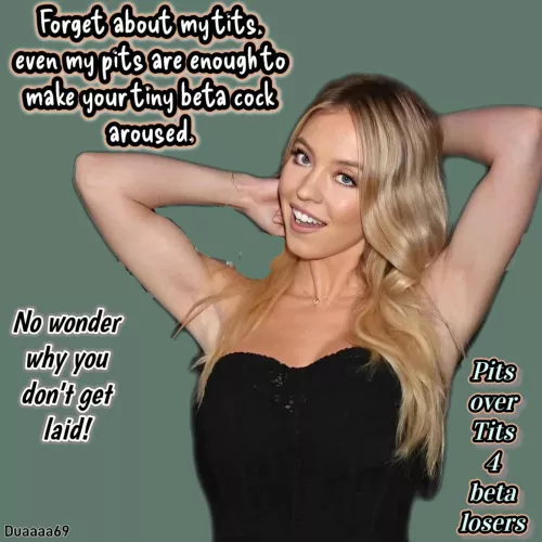 Sydney's tits are goated fr, but even her pits are good enough for betas😫