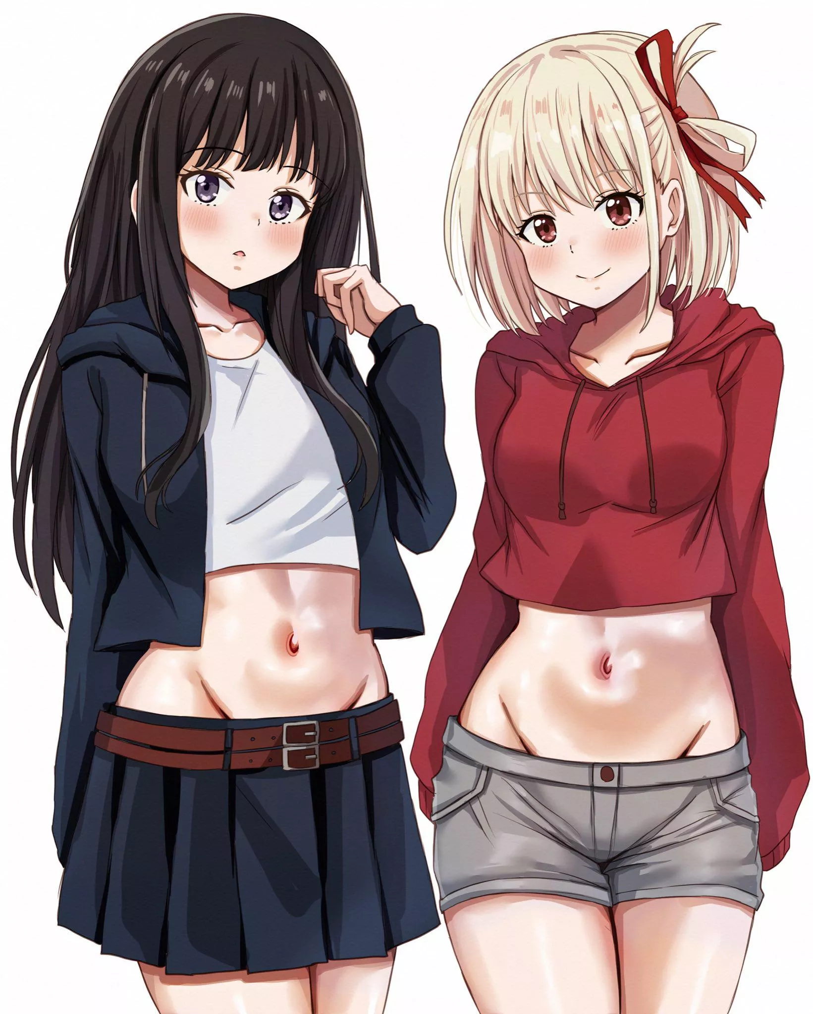 Takina And Chisato Showing Off Their Stomach's 