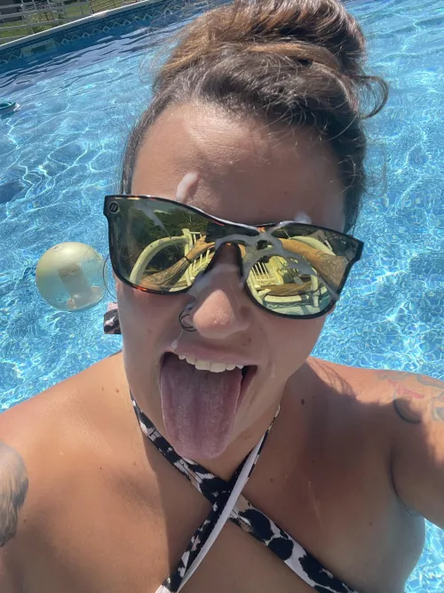 Taking loads at the pool