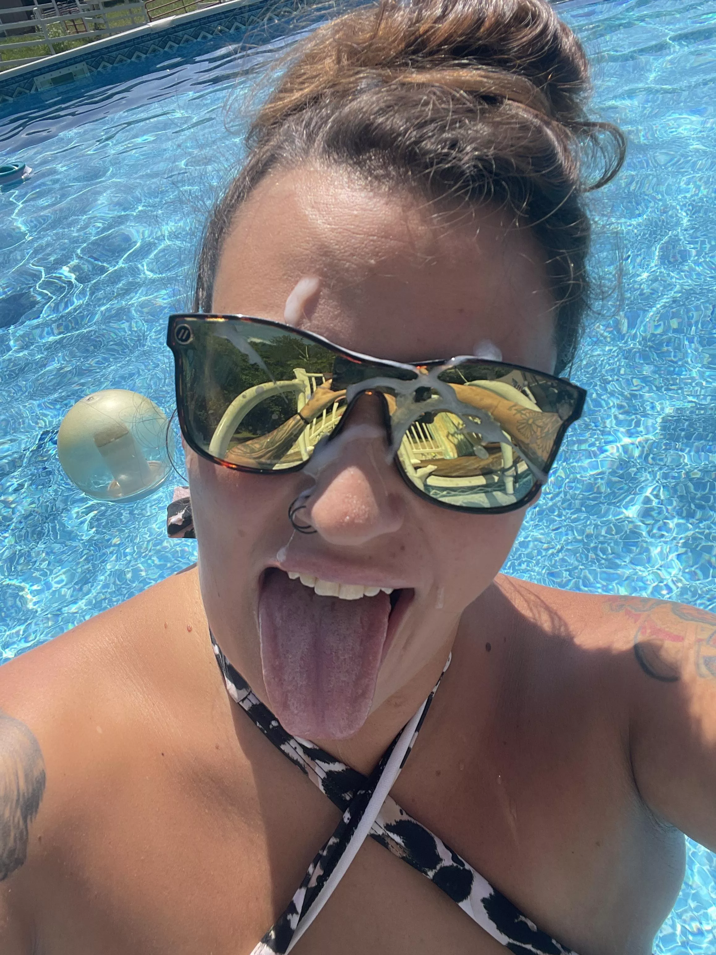 Taking loads at the pool