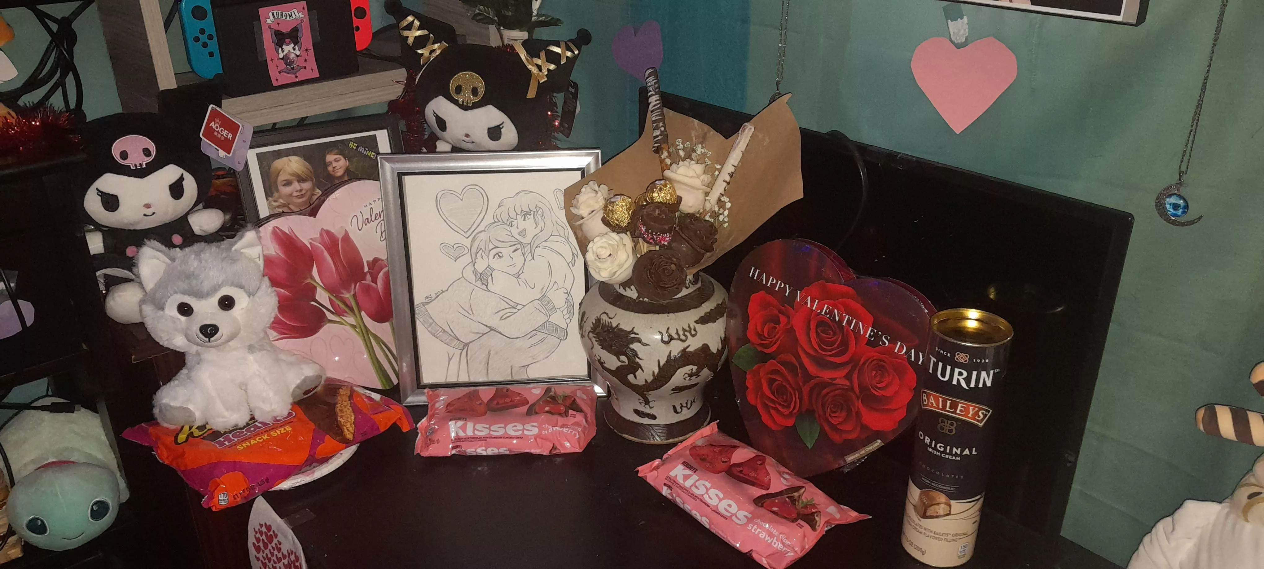 The Valentines Day goodies my Puppyboy and I got one another. Can you show me what all of you did for your loved one? And if single, what did you do for yourself that day? 