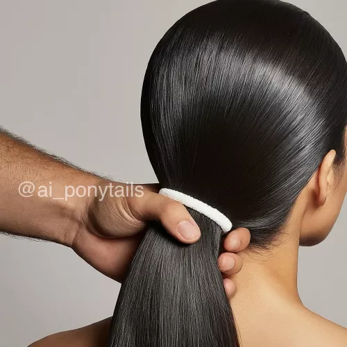 Thick ponytail grabbing