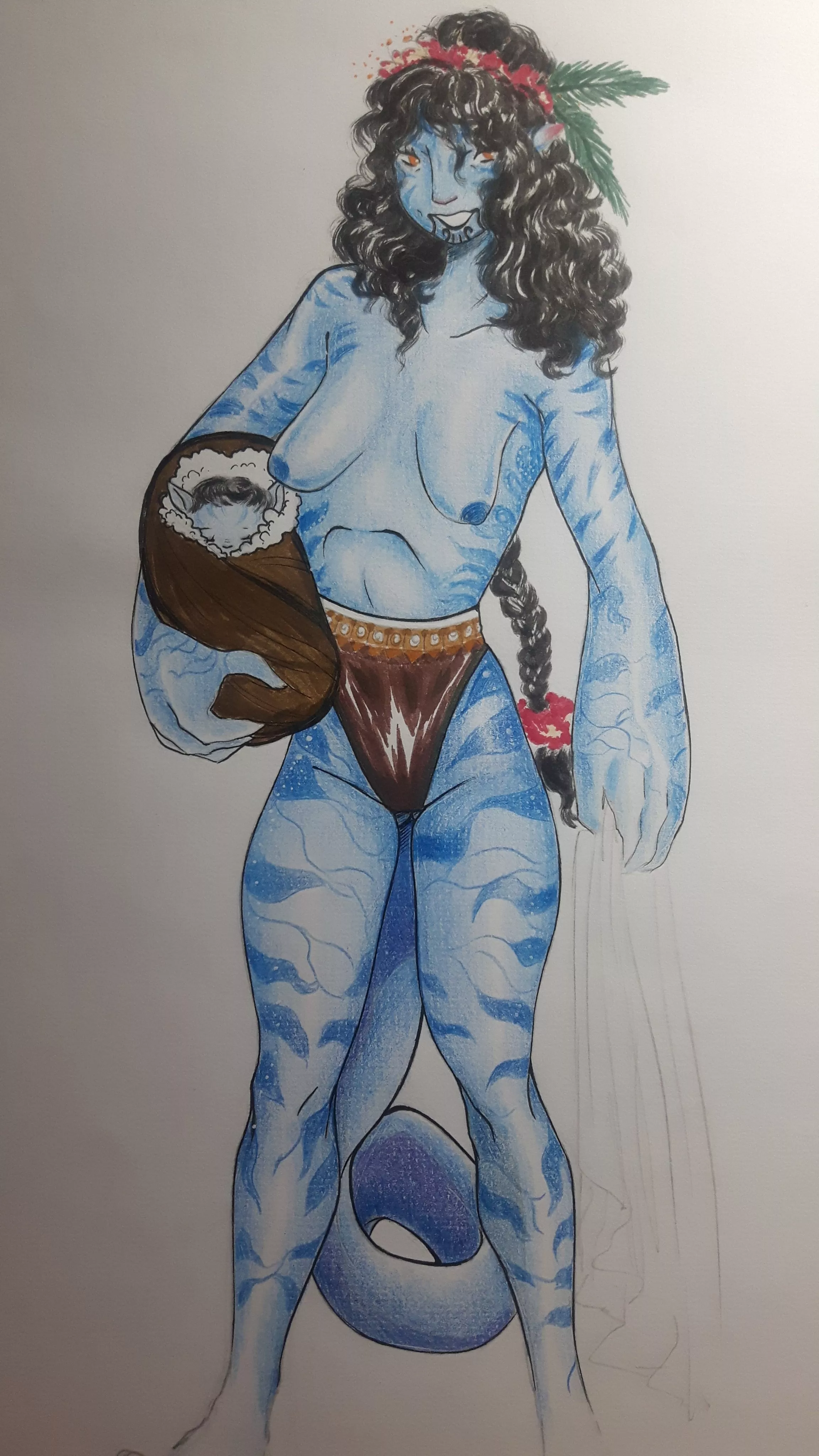 Tribal Na'vi girl from the ocean clans