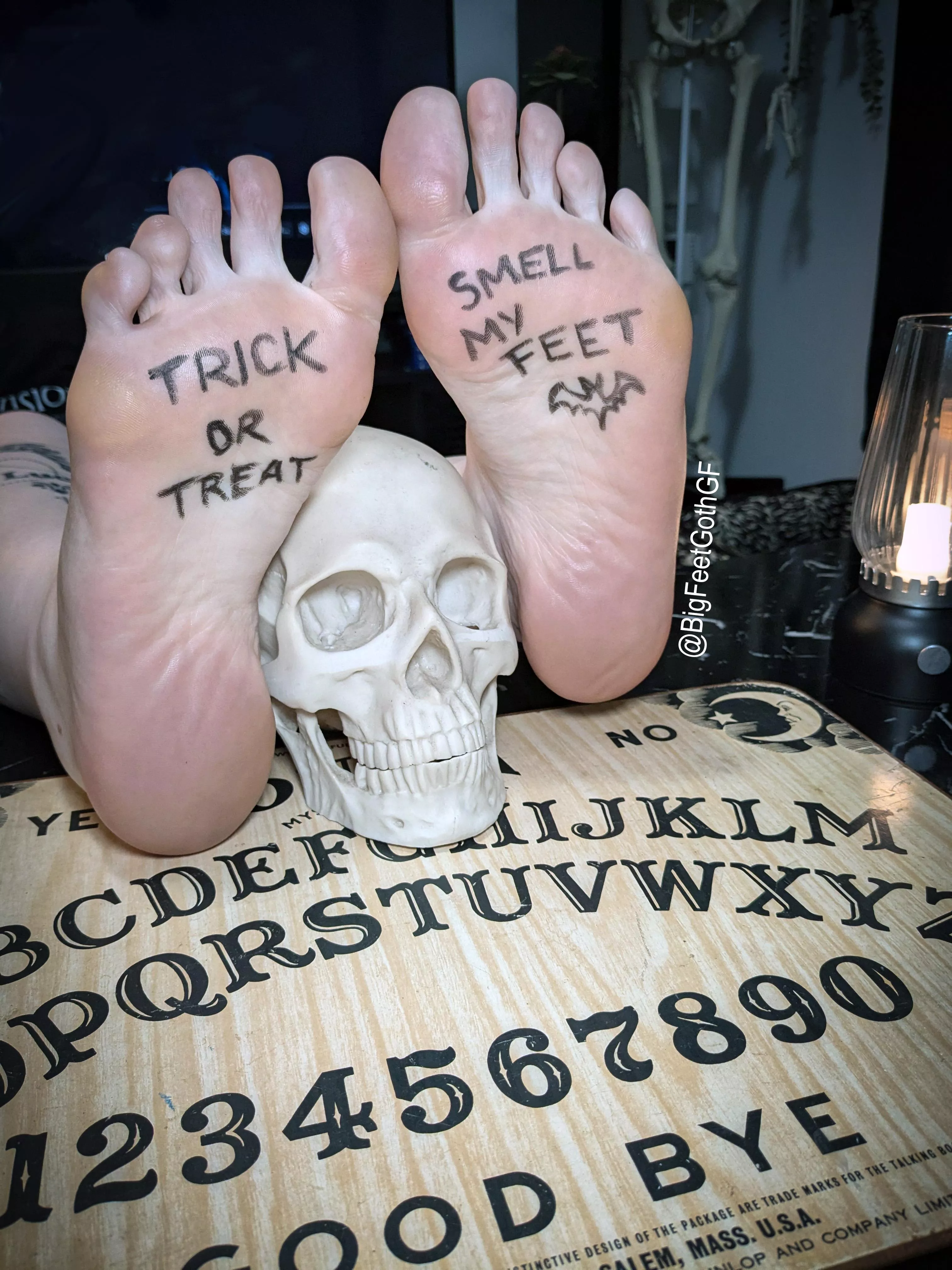 Trick or treat, smell my big feet Trick or treat, smell my big feet