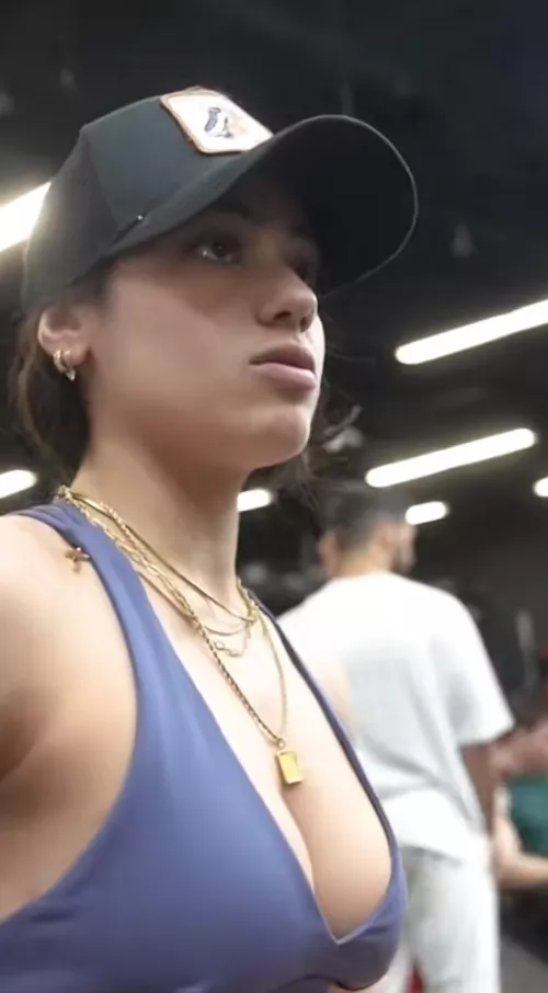 Tried posting a vid of her showing more cleavage but can't post it cause it's NSFW😭