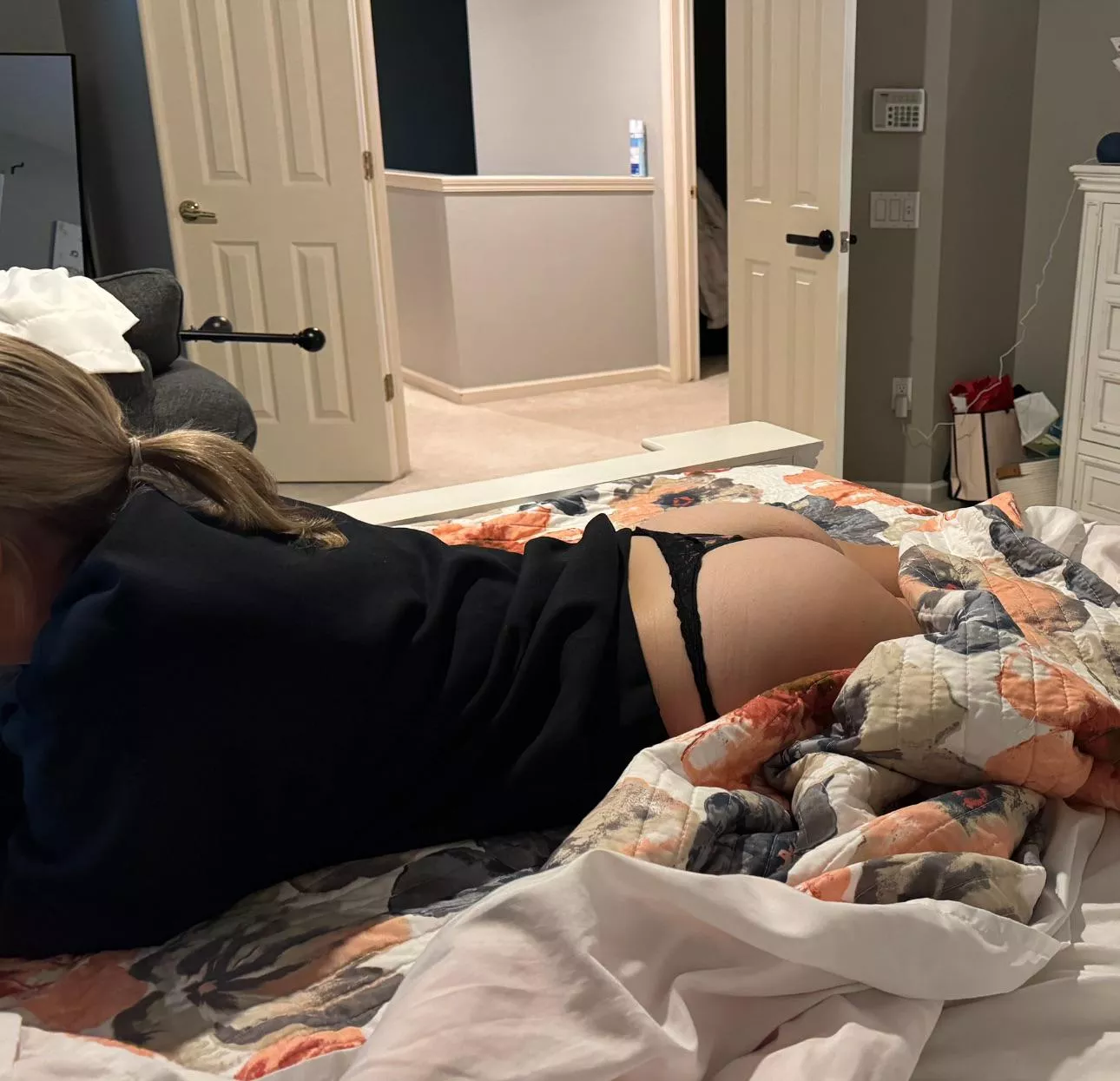 Trying my best to distract hubby from the lions game