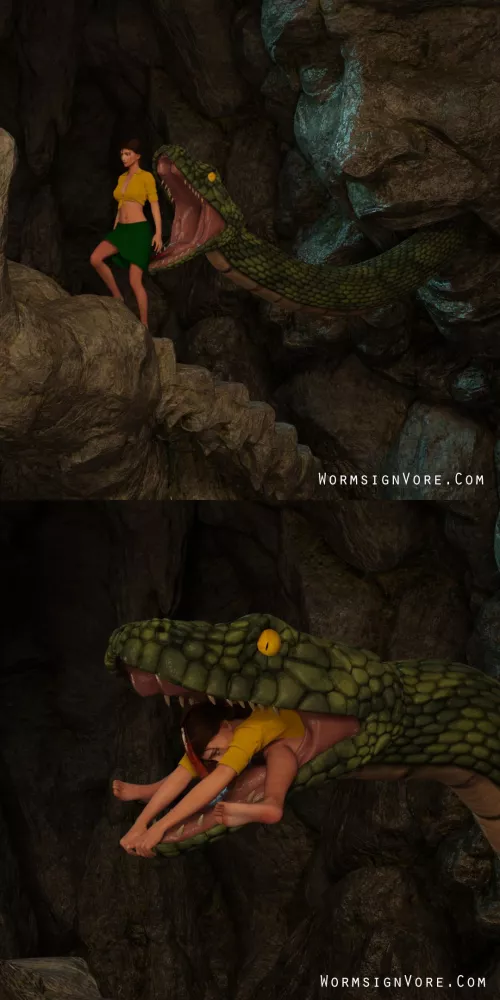 {Video}Jane Porter Eaten by Snake(?/Snake)(F/Human)(Soft)(Oral)(unwilling)(nsfw)(OC: WormsignVore Animations) 