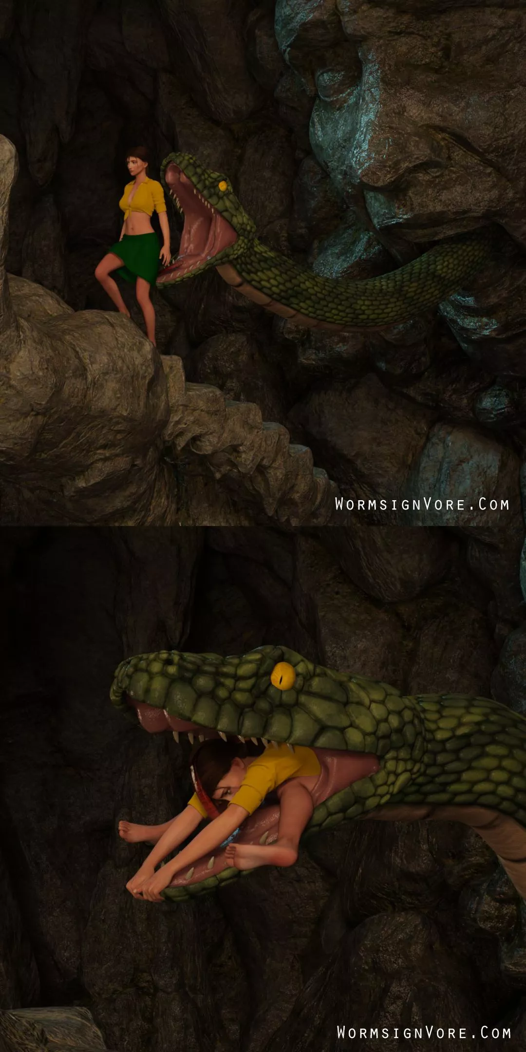 {Video}Jane Porter Eaten by Snake(?/Snake)(F/Human)(Soft)(Oral)(unwilling)(nsfw)(OC: WormsignVore Animations) 