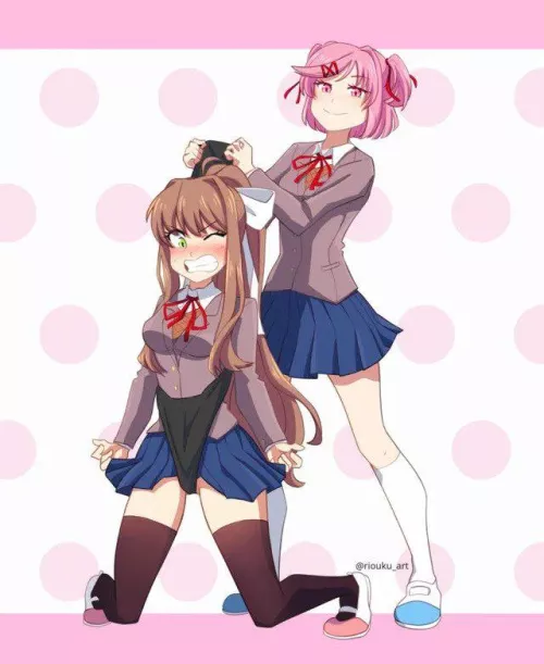 Wedgies in skirts look so hot