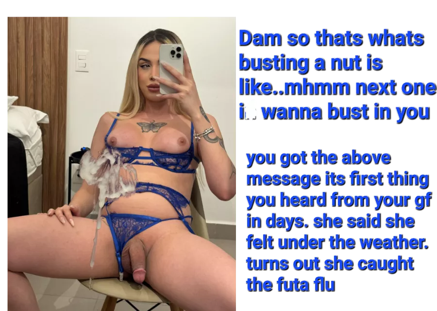 Well what in intresting message.... you felt your mouth water looking at her new dick and the tasty treat on her mirror