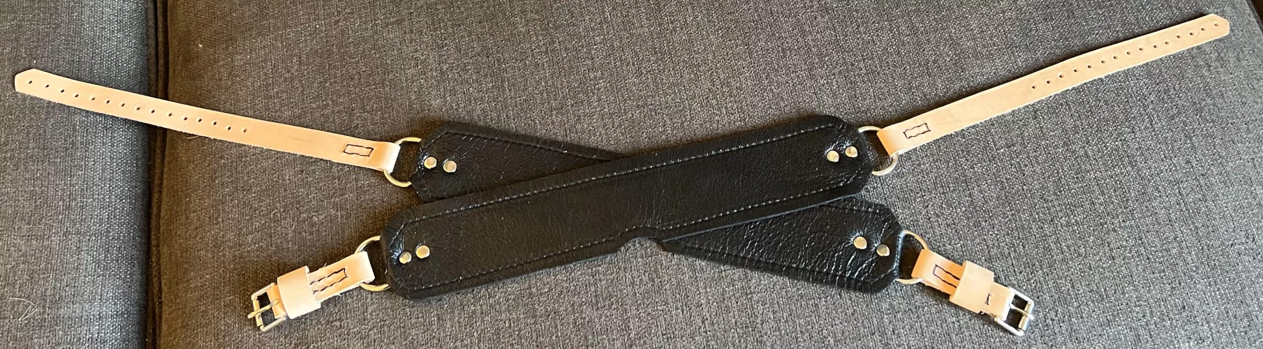 Went to my first leather working class and made a Cross Blindfold. I think I've unlocked a new and wonderful hobby.