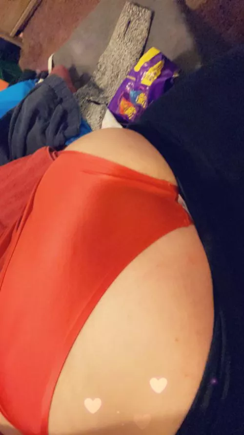 Wife in soft red satin 