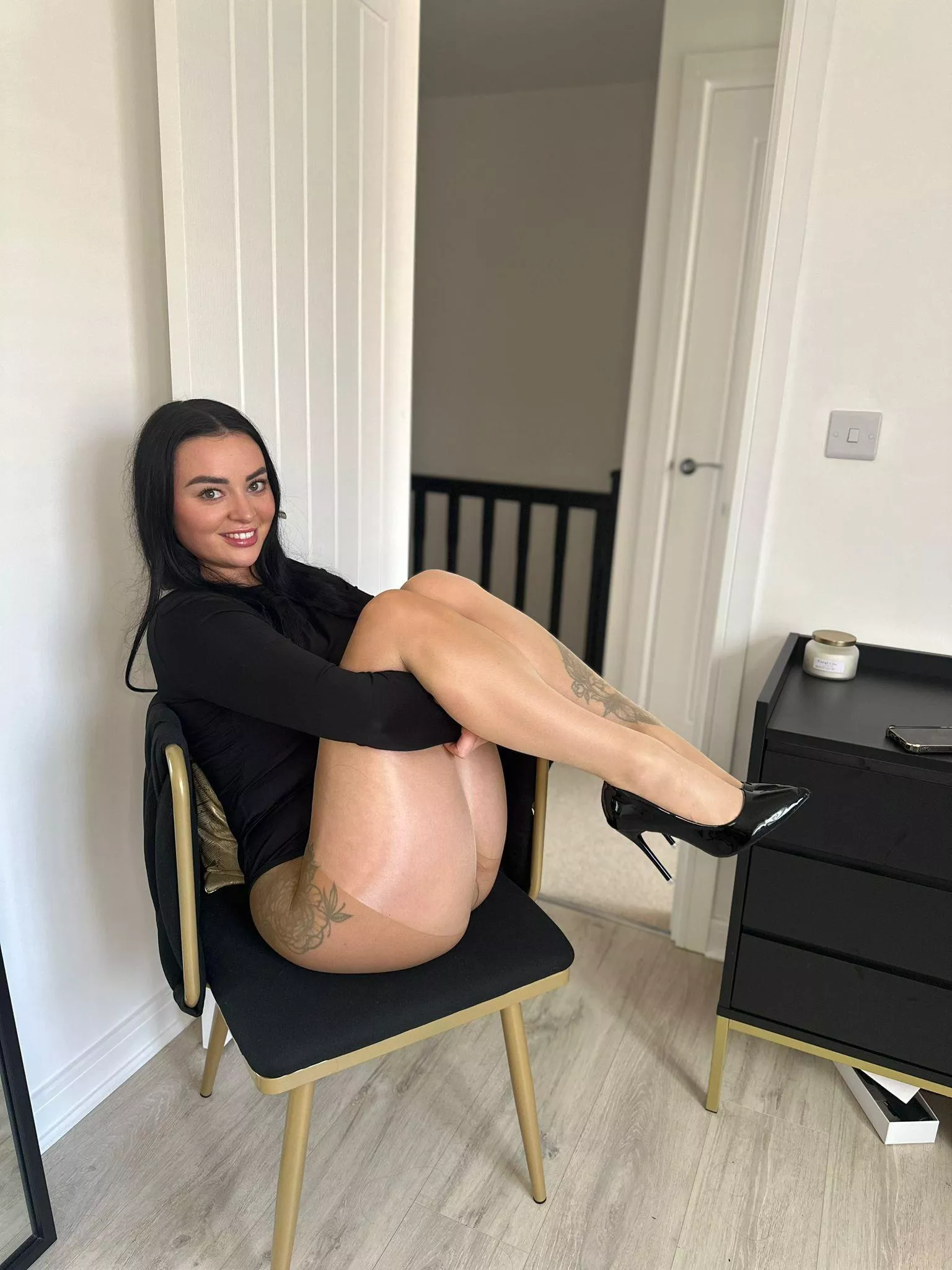 Would you run your hands along my sheer tights?