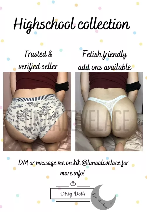 You asked, and I’m delivering… my HIGHSCHOOL COLLECTION is here! My oldest pairs of panties, cum collect and give them a good home! [SELLING][US][PTY]