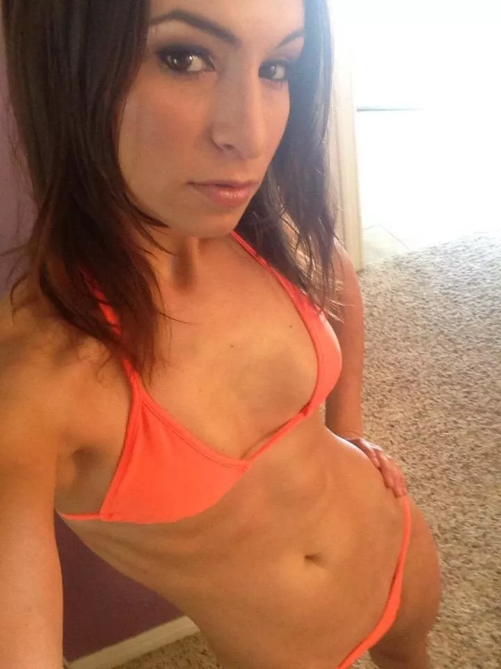 Amber's orange bikini...