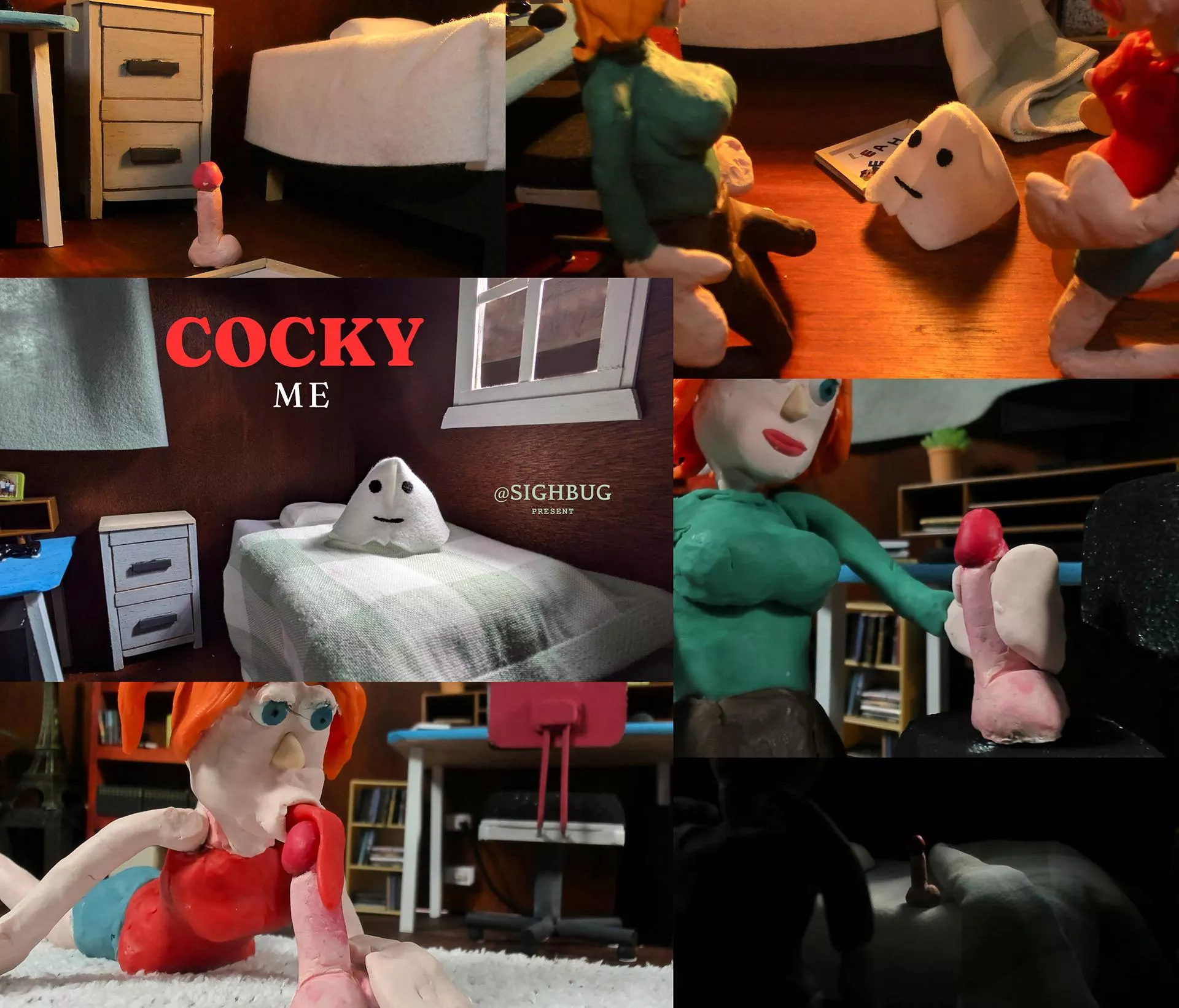 And now for something completely different: [Cocky Me], a claymation-style AVN. Rough, yes, but strangely entertaining.
