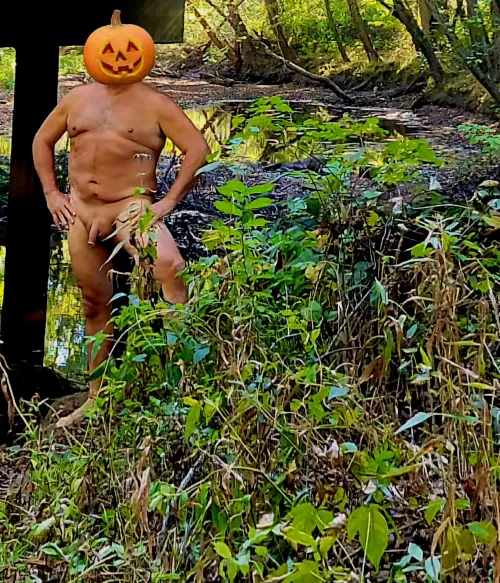 Another a October morning and naked in the woods.