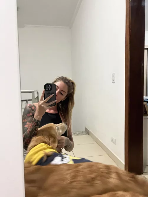 Caught in the act of stealing hearts doggy and me!