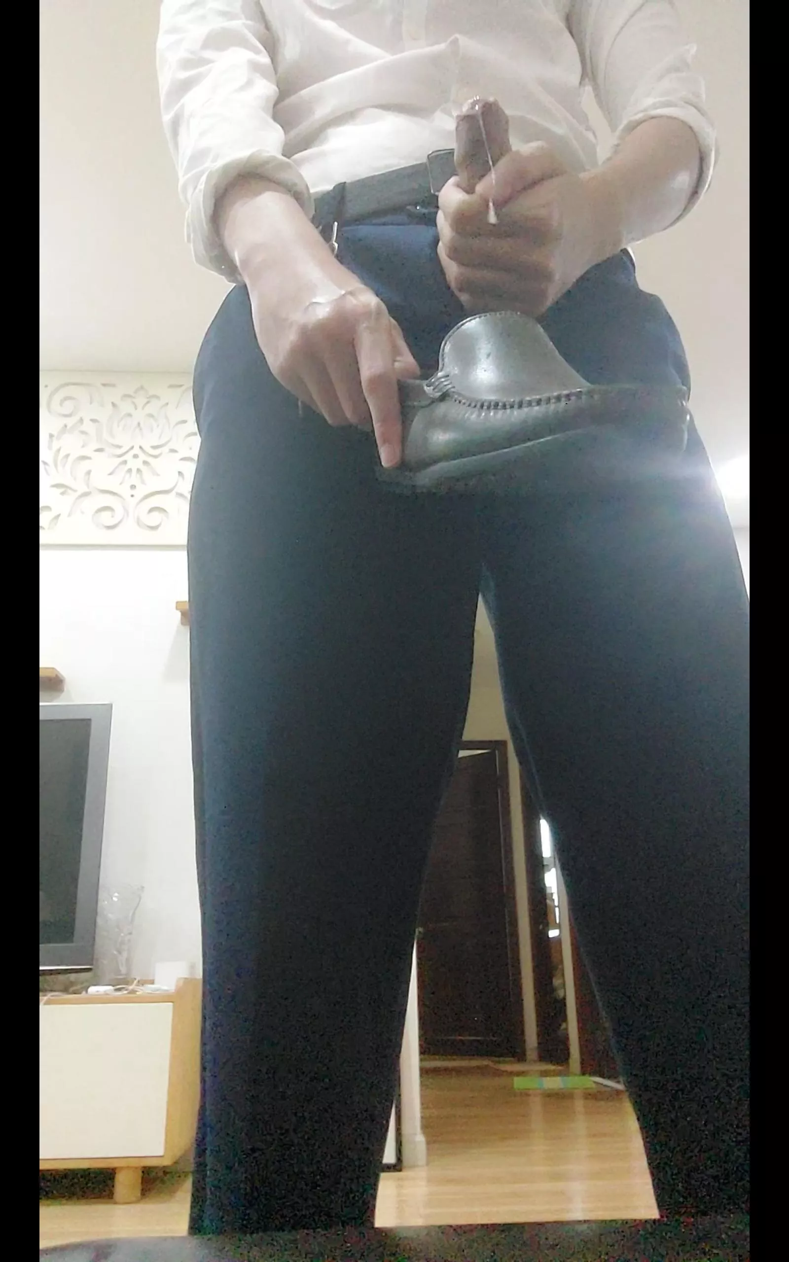 Cumming on my coworker's shoes 