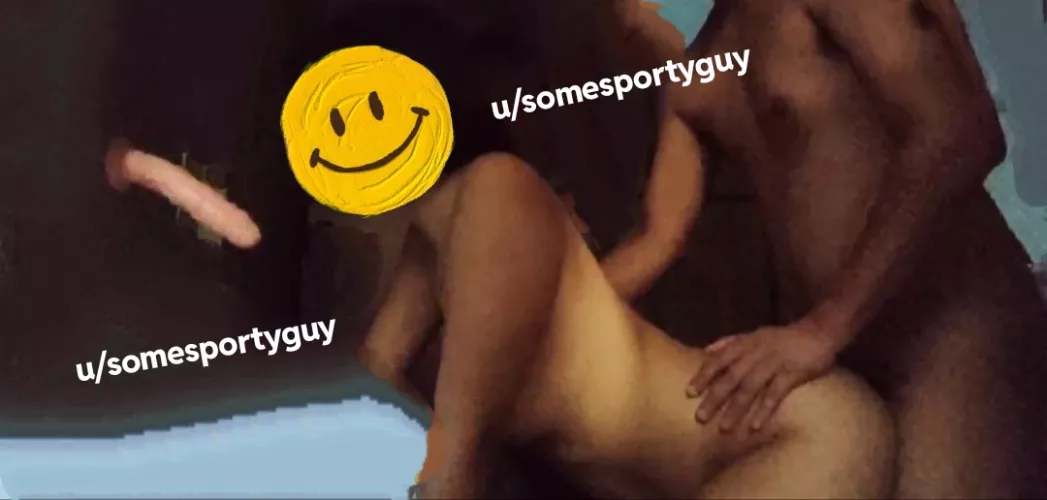 Doggy style with a long dildo in front of her 😋