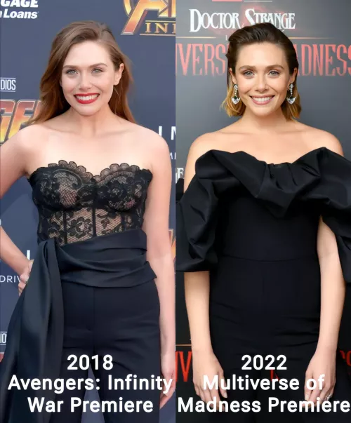 Elizabeth Olsen. 4 years apart. Aging like the finest of wines.