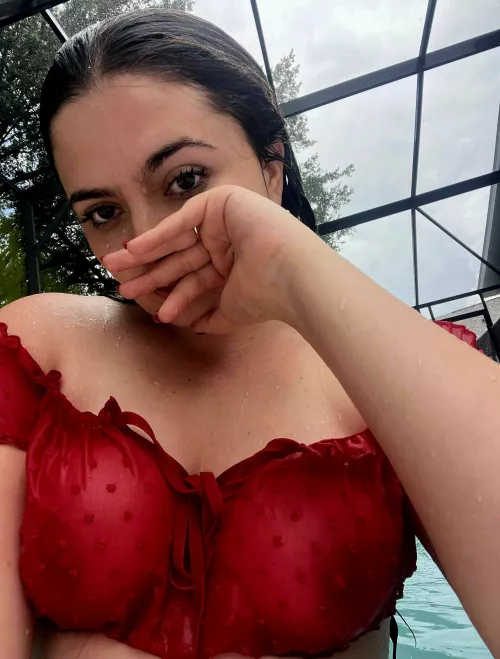 (F) with my new Date... in Pool... my See Thru Top... ❤️🍒