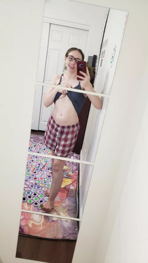 Fiance's boxers are always more comfy than my own panties 