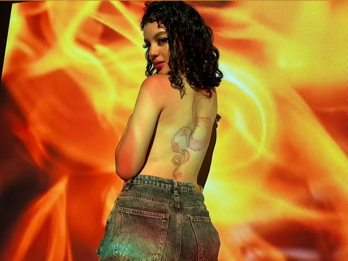 fiery background for what every describes as a fiery tattoo from the right angle