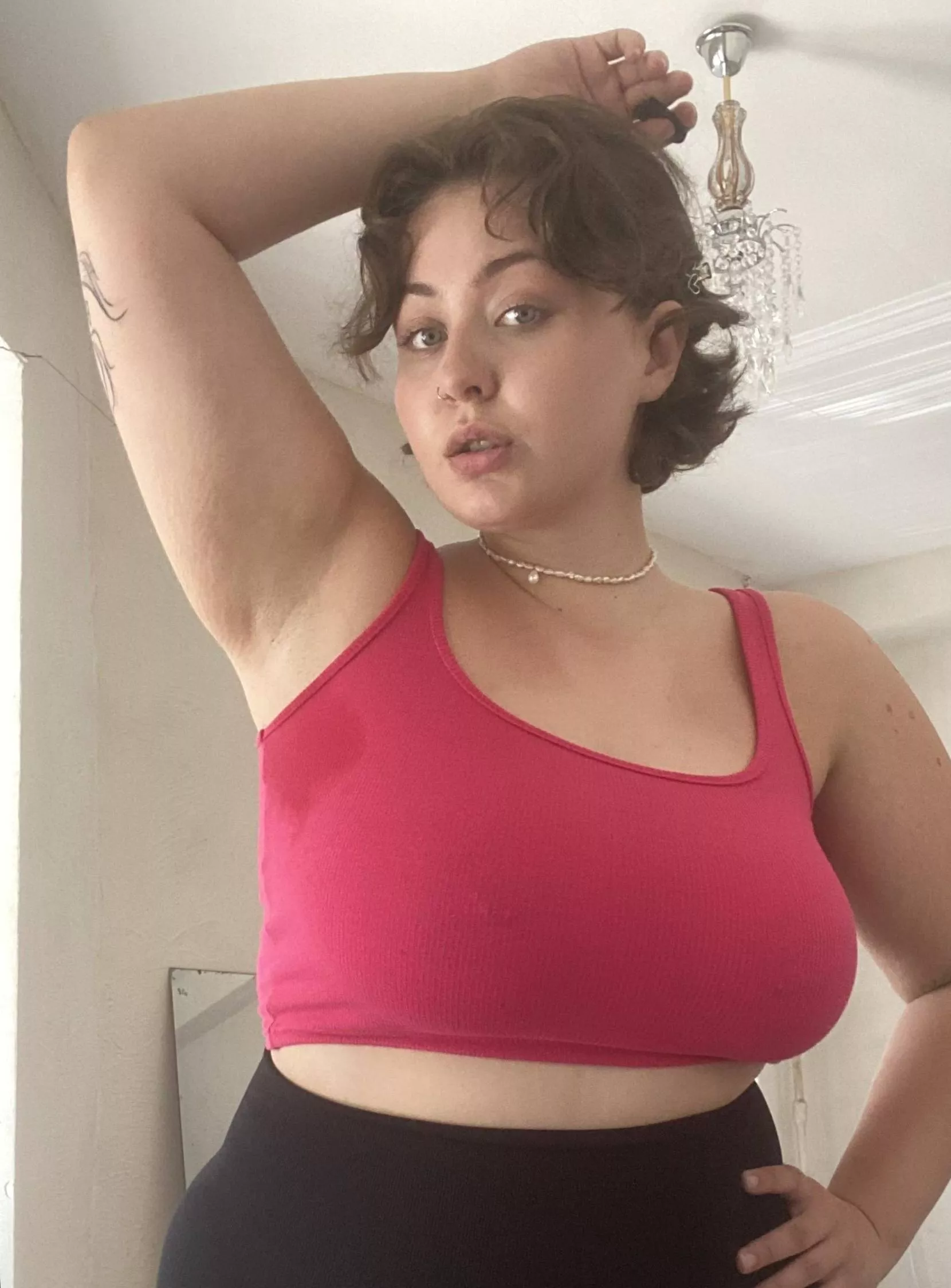 First smell my armpit and then go to my tits