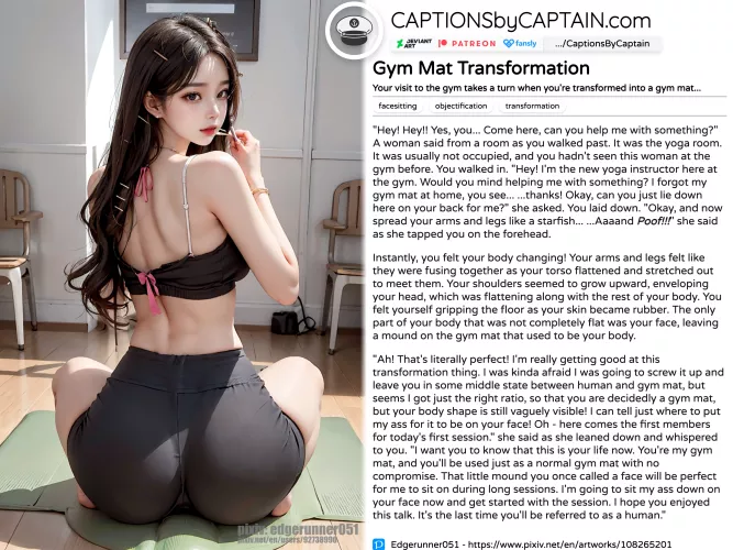 Gym Mat Transformation | [Facesitting] [Objectification] [Transformation]