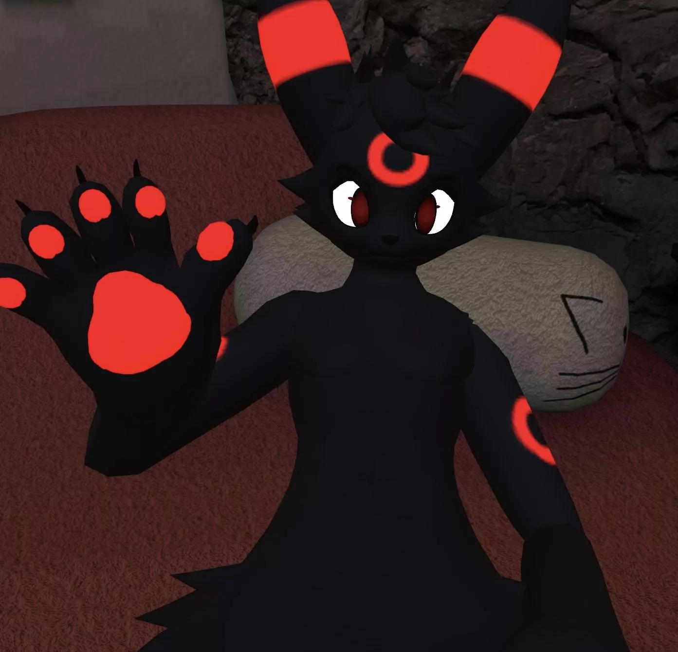 Heya, would anyone be interested in cuddling with an umbreon by chance? Maybe possibly more