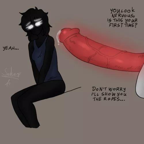 Human Gaze and her DD boy Hunter getting ready~ :3