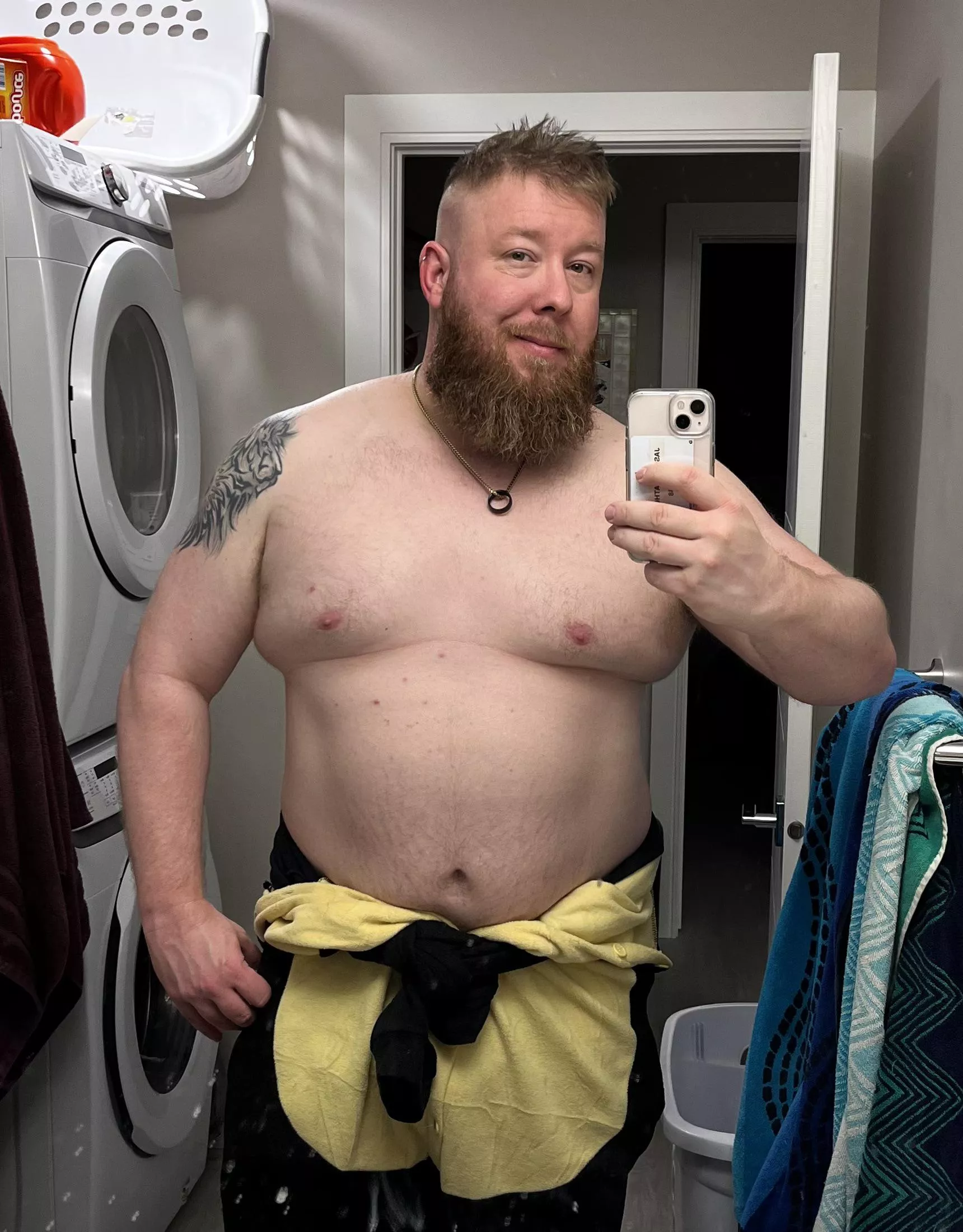 I love wearing my bull kigu, but I always end up wearing it like this when I get too warm 😅