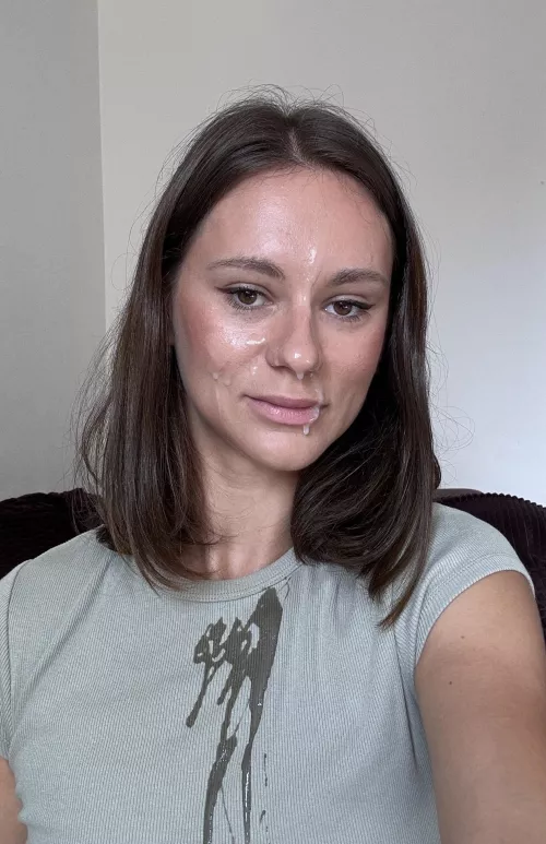 I love when his cum covers my face