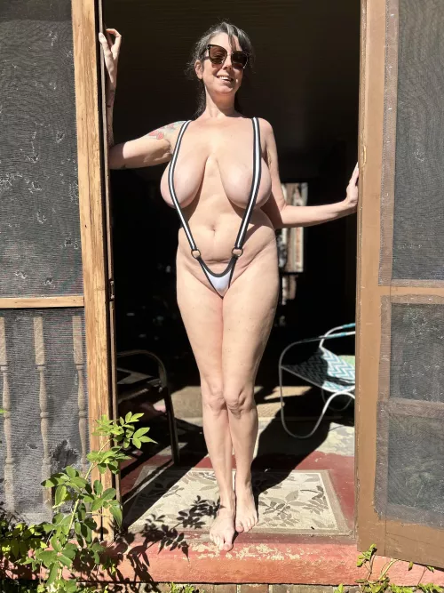 I’m 45, tell me your age if you still think I can rock this swimsuit…  