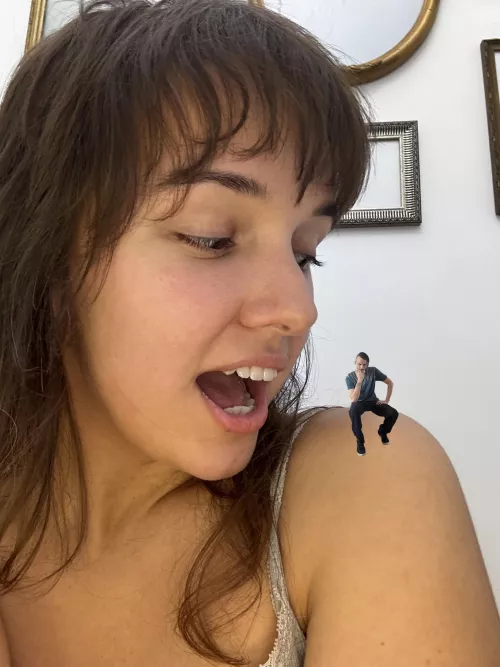 I'm always amused when I see a tiny toy on my shoulder