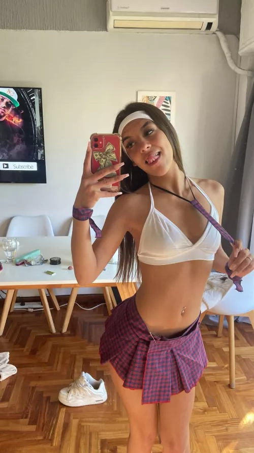 I'm your petite schoolgirl who likes to ride dicks after school