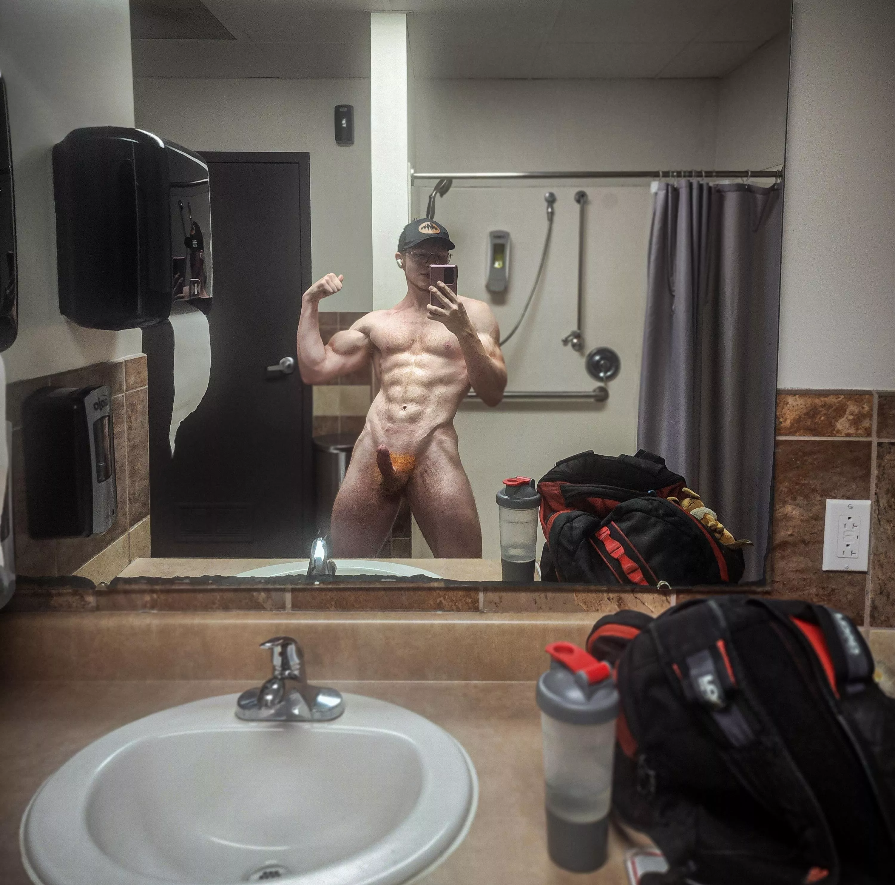 Is it odd I jack off in the gym bathroom after each workout? (24) 