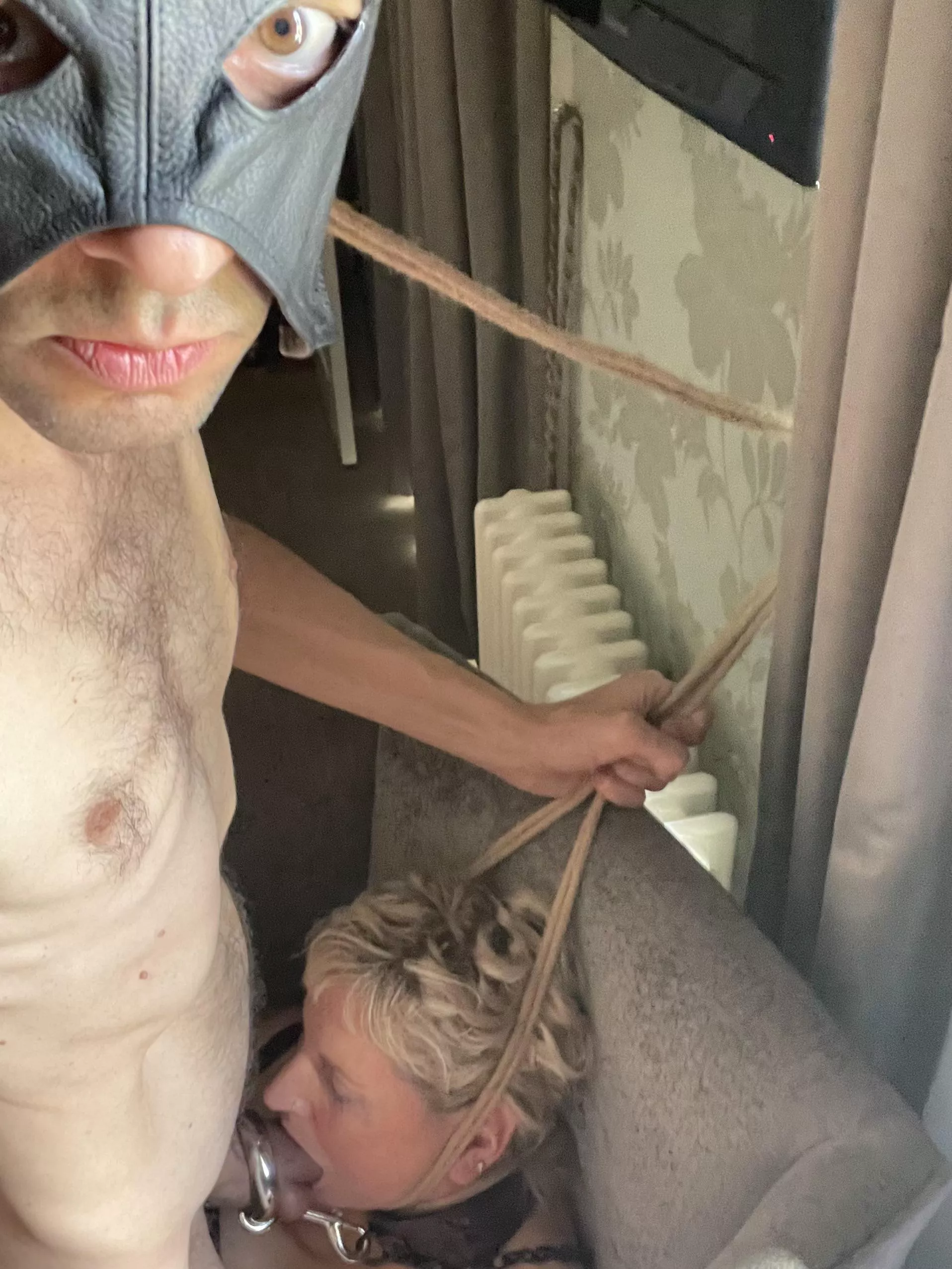 Keep my cock warm or I’ll pull the ropes