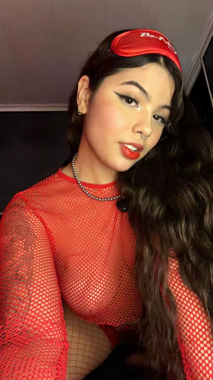 let me dominate you in this red lingerie 