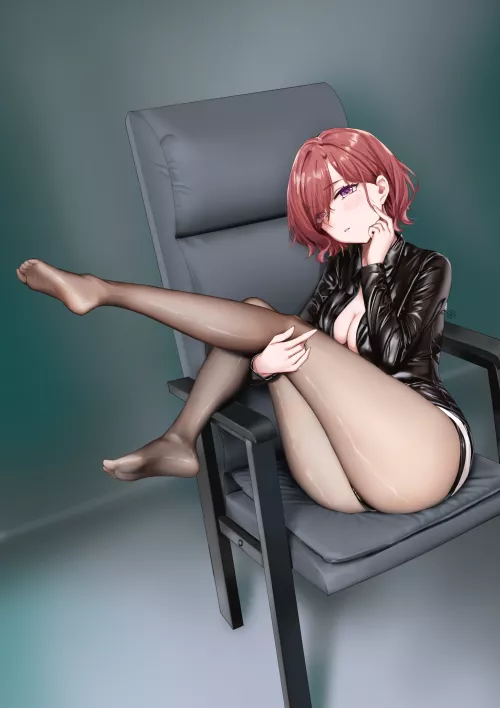 Madoka with leather jacket