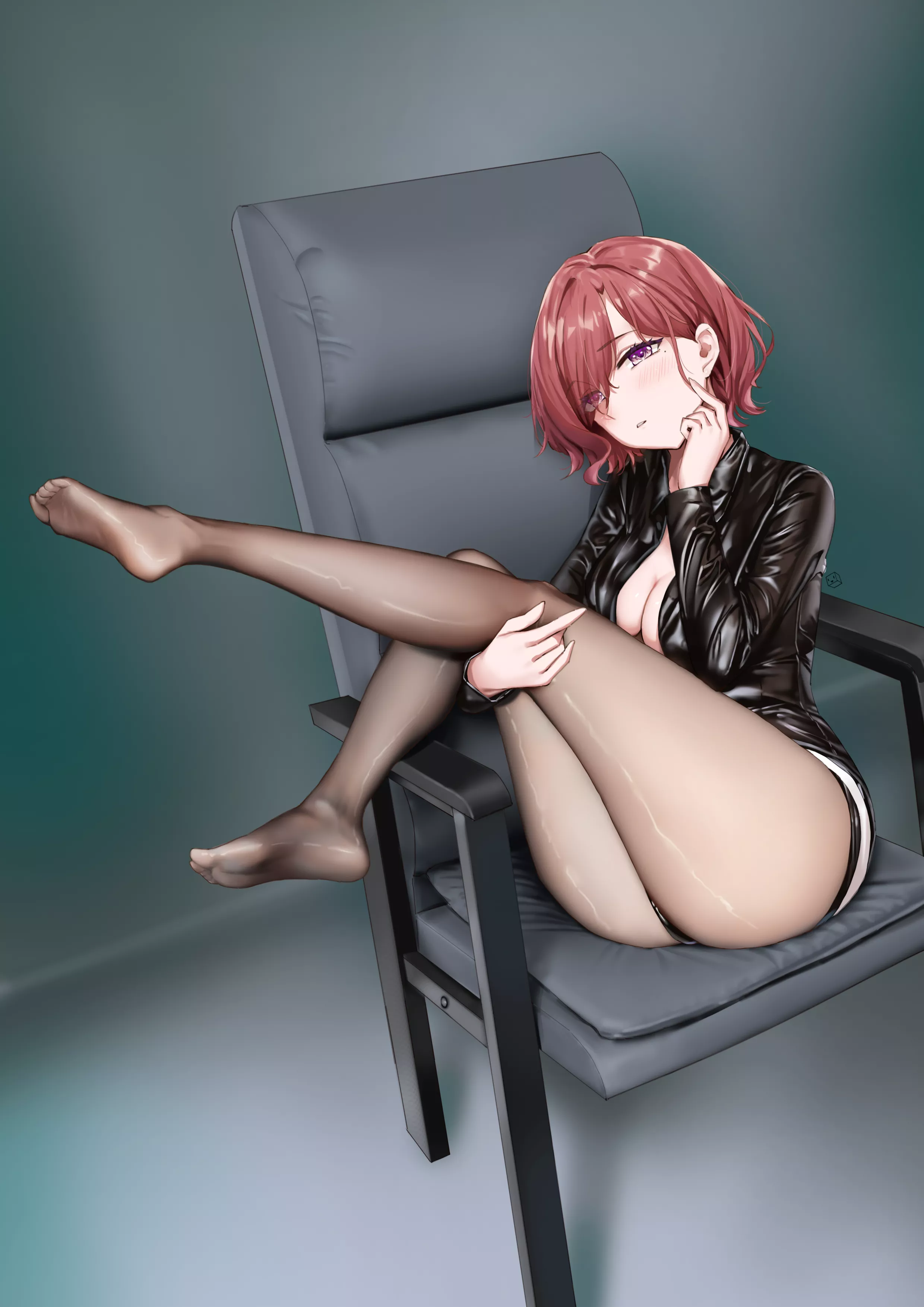 Madoka with leather jacket