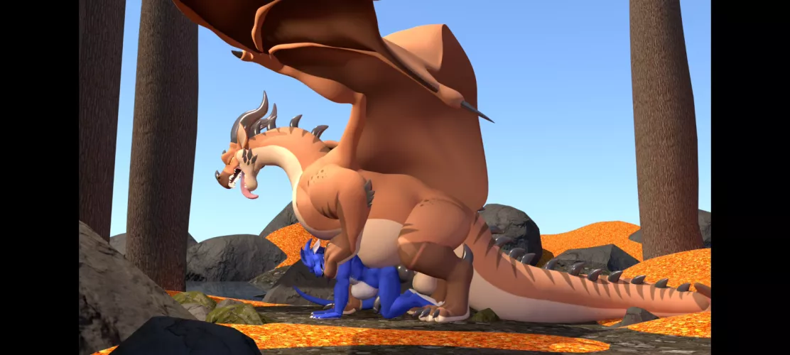 Malfaren pounding a dragon