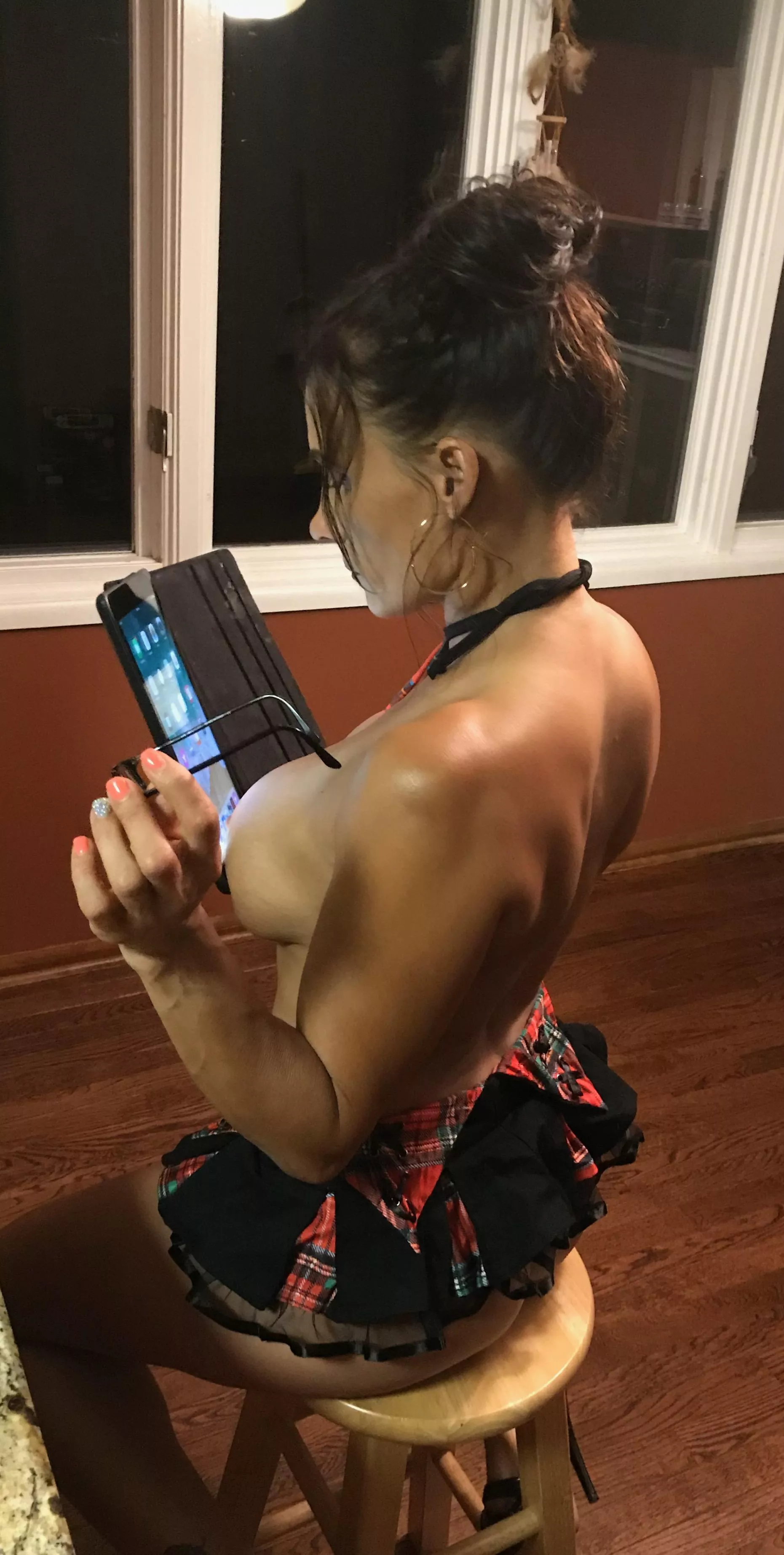 Mommy studying for the test 