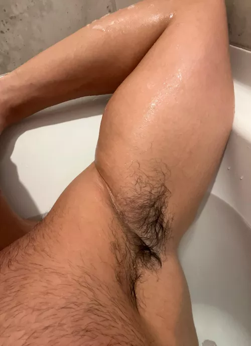 My favorite way to unwind after a long day… yes I’m hairy everywhere 