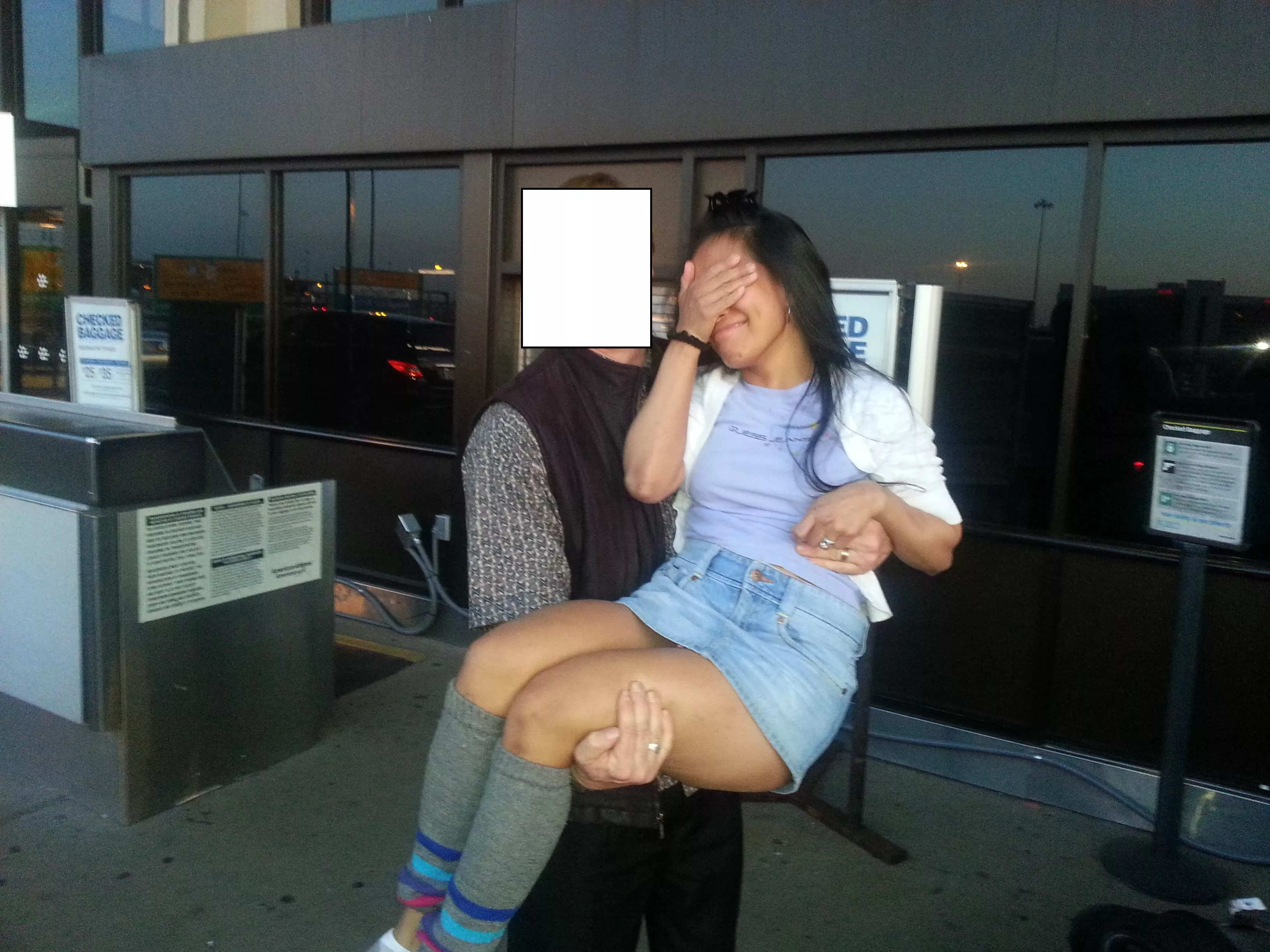 My pervy brother in-law just can't keep his hands off me. As soon as we pick him up at the airport, he's already got his hands on me.